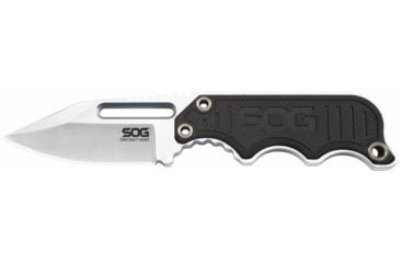 Image of SOG Specialty Knives &amp; Tools Instinct Mini Fixed Blade Knife, 1.9in, 5Cr15MoV Blade, Clip Point, Black, Silver, Stainless Steel and G10 Handle, Silver, SOG-NB1002-CP