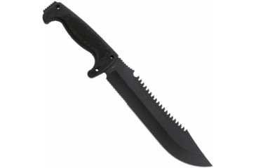 Image of SOG Specialty Knives &amp; Tools Jungle Primitive Folding Knife, 9.5in, 8Cr13MoV Blade, Clip Point, Black, Kraton Handle, Black, SOG-F03TN-CP