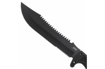 Image of SOG Specialty Knives &amp; Tools Jungle Primitive Folding Knife, 9.5in, 8Cr13MoV Blade, Clip Point, Black, Kraton Handle, Black, SOG-F03TN-CP