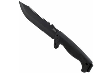 Image of SOG Specialty Knives &amp; Tools Jungle Primitive Folding Knife, 9.5in, 8Cr13MoV Blade, Clip Point, Black, Kraton Handle, Black, SOG-F03TN-CP