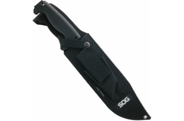 Image of SOG Specialty Knives &amp; Tools Jungle Primitive Folding Knife, 9.5in, 8Cr13MoV Blade, Clip Point, Black, Kraton Handle, Black, SOG-F03TN-CP