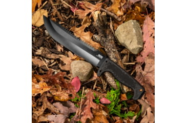 Image of SOG Specialty Knives &amp; Tools Jungle Primitive Folding Knife, 9.5in, 8Cr13MoV Blade, Clip Point, Black, Kraton Handle, Black, SOG-F03TN-CP