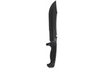 Image of SOG Specialty Knives &amp; Tools Jungle Primitive Folding Knife, 9.5in, 8Cr13MoV Blade, Clip Point, Black, Kraton Handle, Black, SOG-F03TN-CP