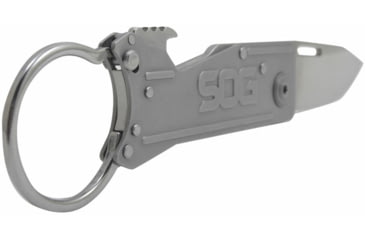Image of SOG Specialty Knives &amp; Tools KeyTron Folding Knife, 1.8in, 5Cr15MoV Blade, Clip Point, Grey, Stainless Steel Handle, Silver/Grey, SOG-KT1001-CP