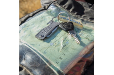 Image of SOG Specialty Knives &amp; Tools KeyTron Folding Knife, 1.8in, 5Cr15MoV Blade, Clip Point, Grey, Stainless Steel Handle, Silver/Grey, SOG-KT1001-CP