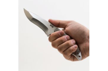 Image of SOG Specialty Knives &amp; Tools Kiku 4 Inch Dual Direction Satin Fixed Blade Knife w/ Micarta Handle and Kydex Sheath, Silver, KU-2022