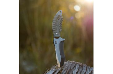 Image of SOG Specialty Knives &amp; Tools Kiku 4 Inch Dual Direction Satin Fixed Blade Knife w/ Micarta Handle and Kydex Sheath, Silver, KU-2022