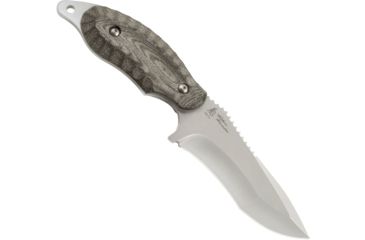 Image of SOG Specialty Knives &amp; Tools Kiku 4 Inch Dual Direction Satin Fixed Blade Knife w/ Micarta Handle and Kydex Sheath, Silver, KU-2022