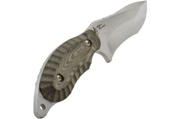 Image of SOG Specialty Knives &amp; Tools Kiku 4 Inch Dual Direction Satin Fixed Blade Knife w/ Micarta Handle and Kydex Sheath, Silver, KU-2022