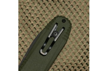 Image of SOG Specialty Knives &amp; Tools Pentagon XR Automatic Folding Knife, 3.63in, CTS-XHP Stainless, Spear Point Blade, Black Oxide, OD Green G10 Handle, 12-61-02-57