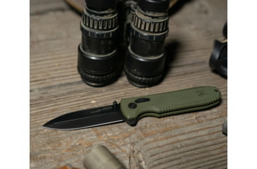 Image of SOG Specialty Knives &amp; Tools Pentagon XR Automatic Folding Knife, 3.63in, CTS-XHP Stainless, Spear Point Blade, Black Oxide, OD Green G10 Handle, 12-61-02-57