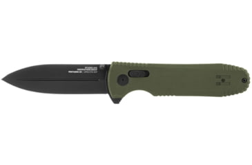 Image of SOG Specialty Knives &amp; Tools Pentagon XR Automatic Folding Knife, 3.63in, CTS-XHP Stainless, Spear Point Blade, Black Oxide, OD Green G10 Handle, 12-61-02-57