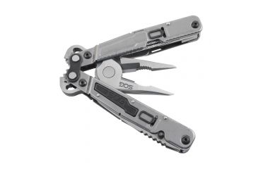 Image of SOG Specialty Knives &amp; Tools PowerGrab Fabric Sheath Multi-Tool, w/ Hex Bit Kit, Satin, PM1001N-CP