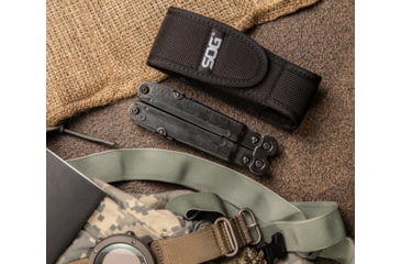 Image of SOG Specialty Knives &amp; Tools Powerlock EOD Scissors Multi-Tool w/ Nylon Sheath, Black Oxide Finish, Black/Black, SOG-B61N-CP