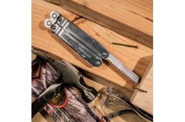 Image of SOG Specialty Knives &amp; Tools PowerLock Multiool Scissors w/ Nylon Sheath, Satin Finish, Silver, SOG-S60N-CP