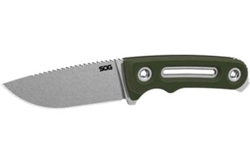 Image of SOG Specialty Knives &amp; Tools Provider FX Knife, 3.25in, Stainless Steel, G10 OD Green Handle, 17-35-01-57