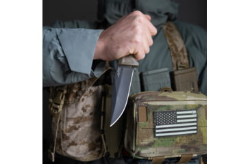 Image of SOG Specialty Knives &amp; Tools Recondo FX Fixed Blade Knives, 4.6in, Straight Edge, CRYO 440C Steel, Spear Point, FDE, GRN / TPU Handle, Black, SOG-17-22-03-57