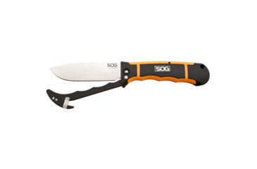 Image of SOG Specialty Knives &amp; Tools Rotohook Knive, 4.5in 8Cr13Mov Steel Blade, Glass-Reinforced Nylon And Rubber Overmold Handle, Black/Orange, HT101L