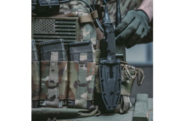 Image of SOG Specialty Knives &amp; Tools SEAL FX Tanto Fixed Blade Knife, 4.3in, CPM S35VN Blade, Tanto, Black, 30% GRN Handle, SOG-17-21-02-57