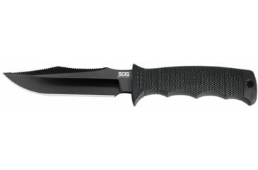 Image of SOG Specialty Knives &amp; Tools SEAL Pup Elite Nylon Sheath Fixed Blade Knife, 9.5in, AUS-8 Blade, Clip Point, Black, Glass-Reinforced Nylon Handle, Black/Black, SOG-E37SN-CP
