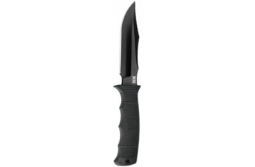 Image of SOG Specialty Knives &amp; Tools SEAL Pup Elite Nylon Sheath Fixed Blade Knife, 9.5in, AUS-8 Blade, Clip Point, Black, Glass-Reinforced Nylon Handle, Black/Black, SOG-E37SN-CP