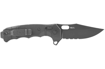 Image of SOG Specialty Knives &amp; Tools Seal XR Folding Knife, 3.9in, Partially Serrated Edge, S35VN Steel, Clip Point, Black, GRN Handle, SOG-12-21-05-57