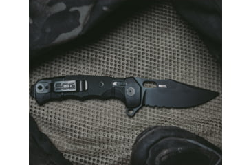 Image of SOG Specialty Knives &amp; Tools Seal XR Folding Knife, 3.9in, Partially Serrated Edge, S35VN Steel, Clip Point, Black, GRN Handle, SOG-12-21-05-57