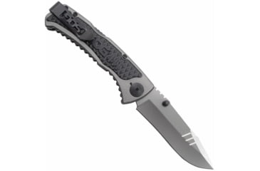 Image of SOG Specialty Knives &amp; Tools Sideswipe Folding Knife, 7Cr15 Blade, Clip Point, Grey Anodized, Aluminum Handle, Silver, SOG-SW1011-CP