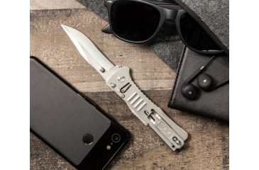 Image of SOG Specialty Knives &amp; Tools SlimJim Assisted Folding Knife, 3.18in, AUS-8 Blade, Clip Point, Bead Blasted, 420 Stainless Steel Handle, SOG-SJ31-CP