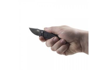 Image of SOG Specialty Knives &amp; Tools SOG-TAC California Special TiNi Folding Knife, 1.9 in AUS-8 Blade, Black, 3.9-inch Hard-Anodized Aluminum Handle ST-14