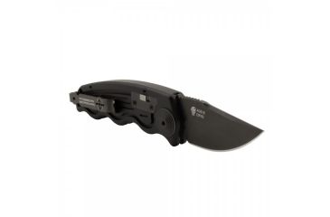 Image of SOG Specialty Knives &amp; Tools SOG-TAC California Special TiNi Folding Knife, 1.9 in AUS-8 Blade, Black, 3.9-inch Hard-Anodized Aluminum Handle ST-14