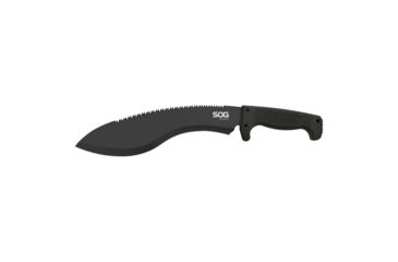 Image of SOG Specialty Knives &amp; Tools Sogfari Kukri Machete, 12in 3Cr13 Steel Drop Point/Saw Blade, Kraton Black Handle, MC11