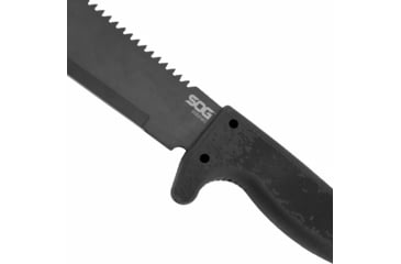 Image of SOG Specialty Knives &amp; Tools SOGFari Machete Fixed Blade Knife, 10in, 3Cr13 Blade, Tanto, Black, Kraton Handle, Black, SOG-MC04-N
