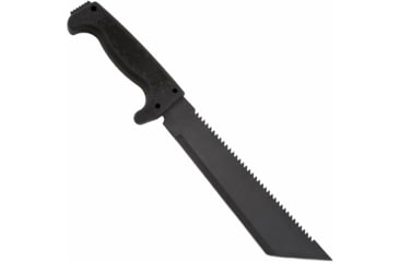 Image of SOG Specialty Knives &amp; Tools SOGFari Machete Fixed Blade Knife, 10in, 3Cr13 Blade, Tanto, Black, Kraton Handle, Black, SOG-MC04-N