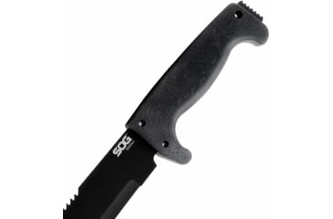 Image of SOG Specialty Knives &amp; Tools SOGFari Machete Fixed Blade Knife, 18in, 3Cr13 Blade, Machete, Black, Kraton Handle, Black/Black, SOG-MC02-N