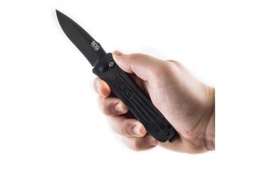 Image of SOG Specialty Knives &amp; Tools Strat Ops Automatic Folding Knife, Black, SO1001-BX