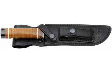 Image of SOG Specialty Knives &amp; Tools Super SOG Bowie Fixed Blade Knife, 7.5in, AUS-8 Blade, Clip Point, Brown, Leather Washers Handle, Black, SOG-SB1T-L