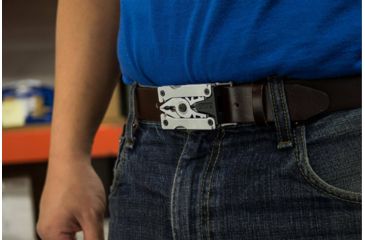 Image of SOG Specialty Knives &amp; Tools Sync II Traveler Detachable Multi - Tool with Belt Buckle, 12 Tools, 5.8in, Black, SN1012-CP