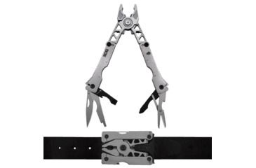 Image of SOG Specialty Knives &amp; Tools Sync II Traveler Detachable Multi - Tool with Belt Buckle, 12 Tools, 5.8in, Black, SN1012-CP