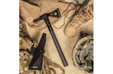 Image of SOG Specialty Knives &amp; Tools Tactical Tomahawk Axe, 2.75in, 420 Stainless Blade, Glass-Reinforced Nylon Handle, Black/Black, SOG-F01TN-CP