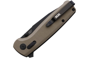 Image of SOG Specialty Knives &amp; Tools Terminus XR Lock Folding Knife, 4.25in Closed, 3in Black Finish D2 Tool Steel Blade, Tan G10 Handle, SOG-TM1048-BX