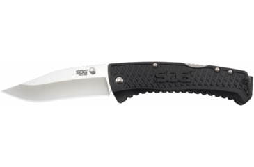 Image of SOG Specialty Knives &amp; Tools Traction Folding Knife, 3.5in, 5Cr13MoV Blade, Clip Point, Black, Glass-Reinforced Nylon Handle, SOG-TD1011-CP