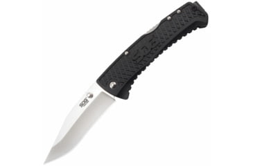 Image of SOG Specialty Knives &amp; Tools Traction Folding Knife, 3.5in, 5Cr13MoV Blade, Clip Point, Black, Glass-Reinforced Nylon Handle, SOG-TD1011-CP
