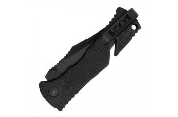 Image of SOG Specialty Knives &amp; Tools Trident 1/2 Serrated TiNi Automatic Folding Knife, 0.13in AUS-8 Blade Steel, Overall length 8.5in, Black, Glass-Reinforced Nylon Handle TF1-BX