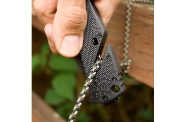 Image of SOG Specialty Knives &amp; Tools Trident 1/2 Serrated TiNi Automatic Folding Knife, 0.13in AUS-8 Blade Steel, Overall length 8.5in, Black, Glass-Reinforced Nylon Handle TF1-BX