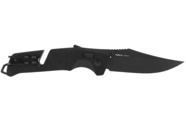 Image of SOG Specialty Knives &amp; Tools Trident At Blackout Automatic Folding Knife, 3.75in, D2 Tool Steel, Clip Point Blade, Black Oxide, Black Textured GRN Handle, SOG-11-12-05-57