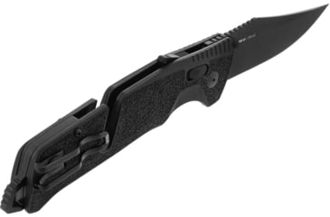 Image of SOG Specialty Knives &amp; Tools Trident At Blackout Automatic Folding Knife, 3.75in, D2 Tool Steel, Clip Point Blade, Black Oxide, Black Textured GRN Handle, SOG-11-12-05-57