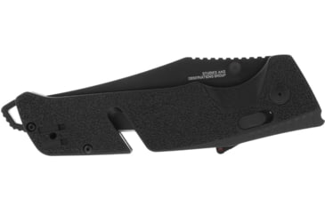 Image of SOG Specialty Knives &amp; Tools Trident At Blackout Automatic Folding Knife, 3.75in, D2 Tool Steel, Clip Point Blade, Black Oxide, Black Textured GRN Handle, SOG-11-12-05-57