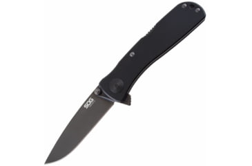 Image of SOG Specialty Knives &amp; Tools Twitch II Folding Knife, 2.65in, AUS-8 Blade, Drop Point, Black, Anodized Aluminum 6061-T6 Handle, Black, SOG-TWI12-CP