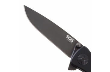 Image of SOG Specialty Knives &amp; Tools Twitch II Folding Knife, 2.65in, AUS-8 Blade, Drop Point, Black, Anodized Aluminum 6061-T6 Handle, Black, SOG-TWI12-CP